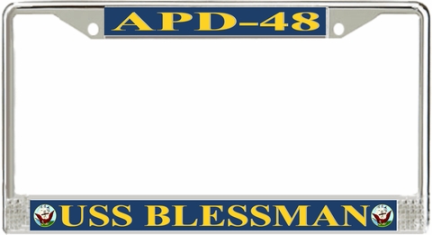 USS Blessman APD-48 License Plate Frame