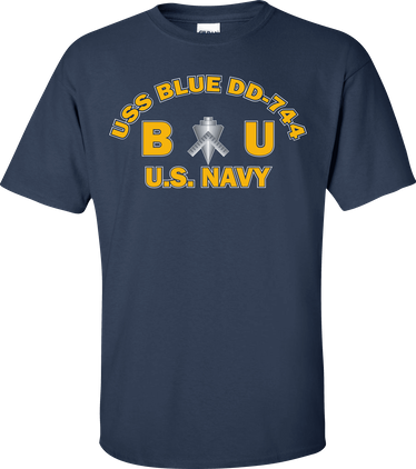USS BLUE DD-744 Rate BU Builder T-Shirt
