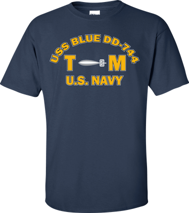 USS BLUE DD-744 Rate TM Torpedomans Mate T-Shirt