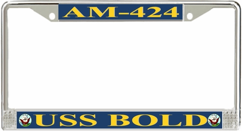 USS Bold AM-424 License Plate Frame