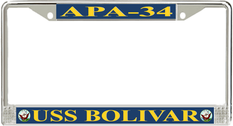 USS Bolivar APA-34 License Plate Frame