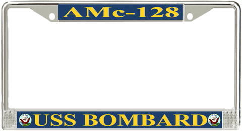 USS Bombard AMc-128 License Plate Frame
