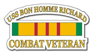 USS Bon Homme Richard CV-31 Vietnam Combat Veteran with Ribbon  Decal