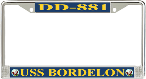 USS Bordelon DD-881 License Plate Frame