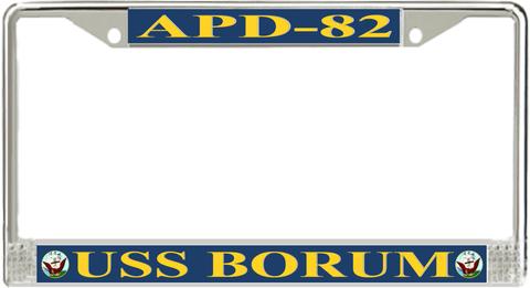 USS Borum APD-82 License Plate Frame