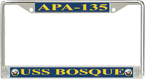 USS Bosque APA-135 License Plate Frame