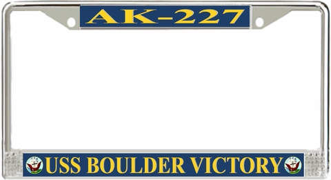 USS Boulder Victory AK-227 License Plate Frame