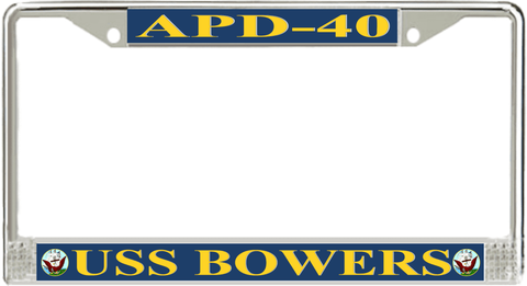 USS Bowers APD-40 License Plate Frame
