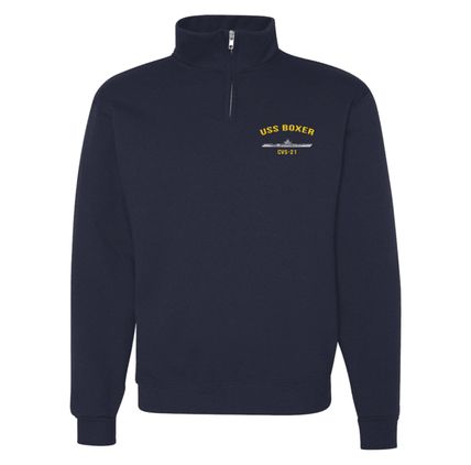 USS Boxer CVS-21 Printed Quarter-Zip Sweatshirt