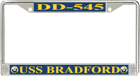 USS Bradford DD-545 License Plate Frame