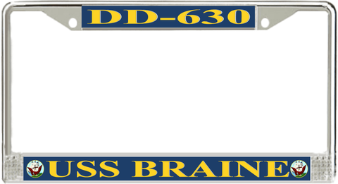 USS Braine DD-630 License Plate Frame