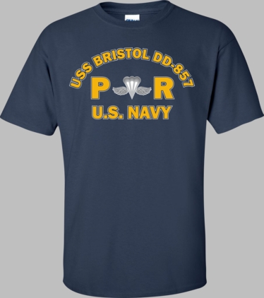 USS BRISTOL DD-857 Rate PR Aircrew Survival Equipmentman T-Shirt