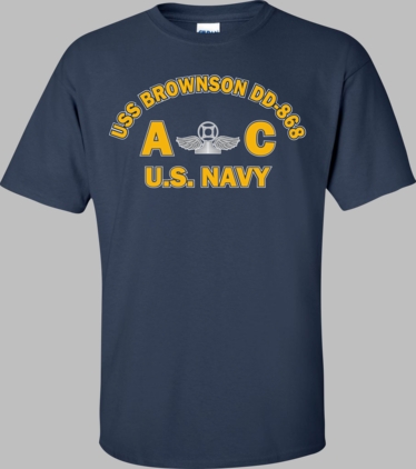 USS BROWNSON DD-868 Rate AC Air Traffic Controller T-Shirt