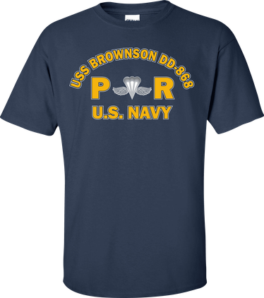 USS BROWNSON DD-868 Rate PR Aircrew Survival Equipmentman T-Shirt