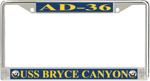 USS Bryce Canyon AD-36 License Plate Frame
