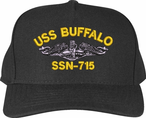 USS Buffalo SSN-715 with Dolphins Custom Embroidered Cap