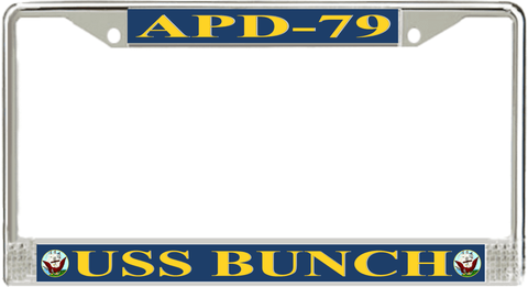 USS Bunch APD-79 License Plate Frame