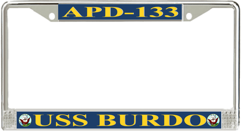 USS Burdo APD-133 License Plate Frame