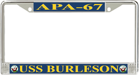 USS Burleson APA-67 License Plate Frame