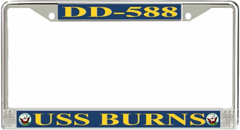 USS Burns DD-588 License Plate Frame