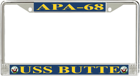 USS Butte APA-68 License Plate Frame