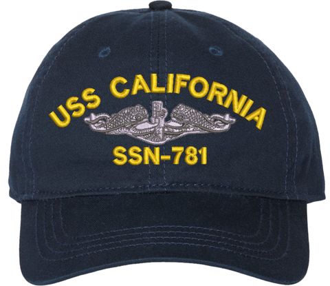USS California SSN-781 with Dolphins Unstructured Dad Cap