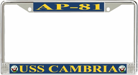 USS Cambria AP-81 License Plate Frame