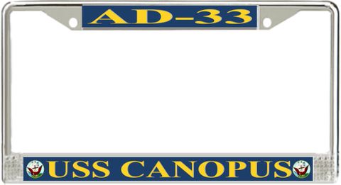 USS Canopus AD-33 License Plate Frame