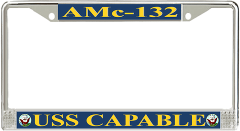 USS Capable AMc-132 License Plate Frame
