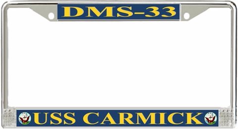 USS Carmick DMS-33 License Plate Frame