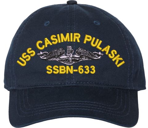 USS Casimir Pulaski SSBN-633 with Dolphins Unstructured Dad Cap