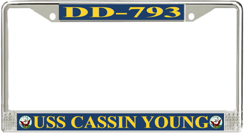 USS Cassin Young DD-793 License Plate Frame
