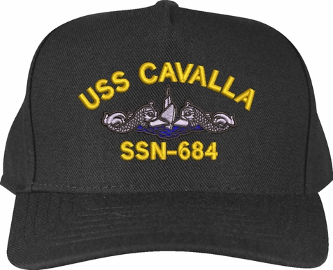 USS Cavalla SSN-684 with Blue Water Dolphins Custom Embroidered Cap