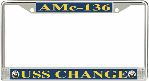 USS Change AMc-136 License Plate Frame