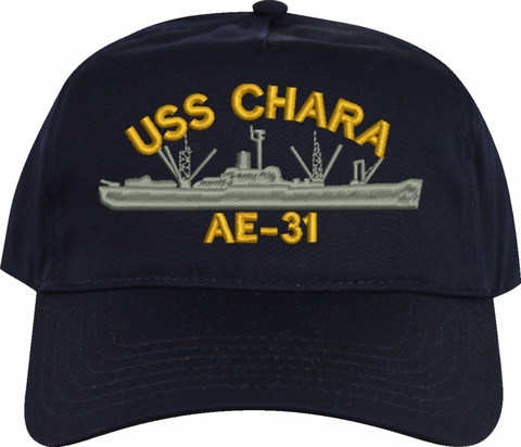 USS Chara AE-31 Navy Blue High Profile Cap (Made in the USA)