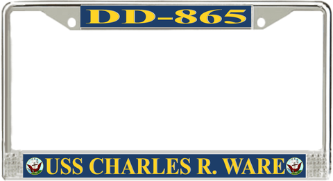 USS Charles R. Ware DD-865 License Plate Frame