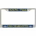 USS Charlotte SSN-766 License Plate Frame