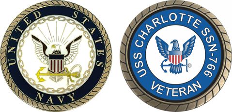 USS Charlotte SSN-766 Veteran Challenge Coin