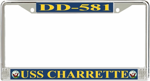 USS Charrette DD-581 License Plate Frame