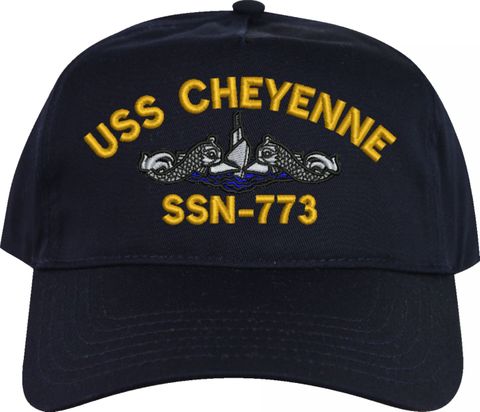 USS Cheyenne SSN-773 Blue Water Dolphins Submarine Embroidered Cap