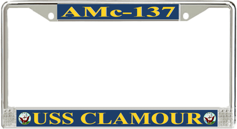 USS Clamour AMc-137 License Plate Frame