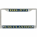USS Claxton DD-571 License Plate Frame