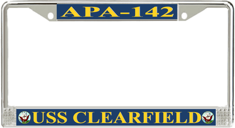 USS Clearfield APA-142 License Plate Frame
