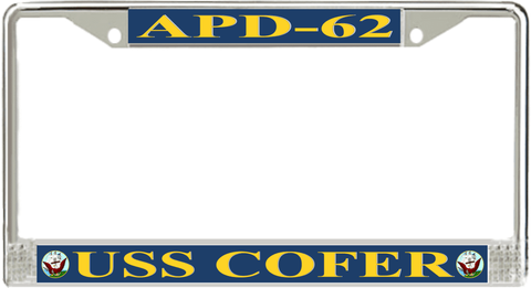 USS Cofer APD-62 License Plate Frame