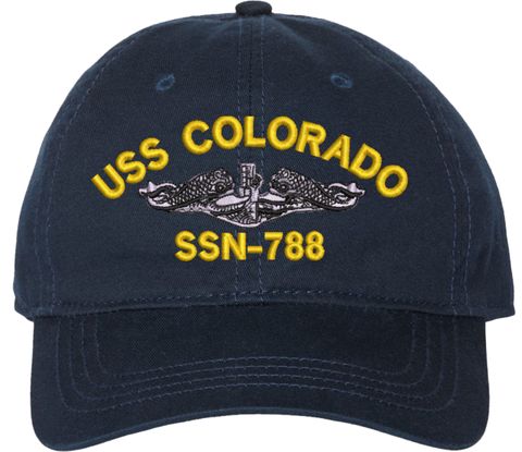 USS Colorado SSN-788 with Dolphins Unstructured Dad Cap