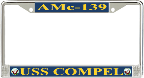 USS Compel AMc-139 License Plate Frame