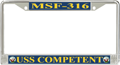 USS Competent MSF-316 License Plate Frame