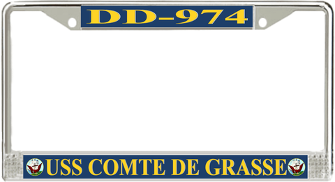 USS ComtedeGrasse DD-974 License Plate Frame