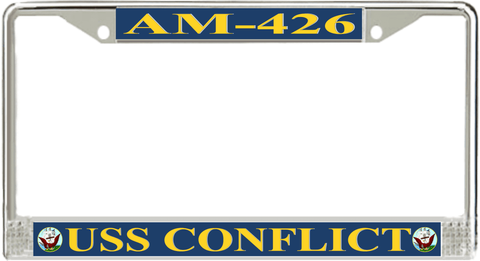 USS Conflict AM-426 License Plate Frame