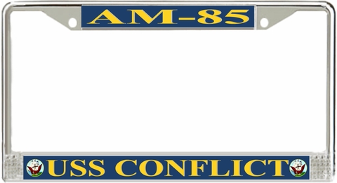 USS Conflict AM-85 License Plate Frame